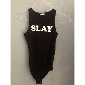 PINK Victoria’s Secret Black “Slay” XS Bodysuit